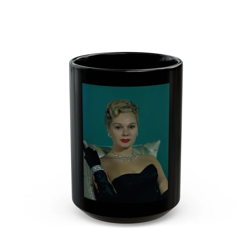 Adele Jergens #213 (Vintage Female Icon) Black Coffee Mug-15oz-Go Mug Yourself