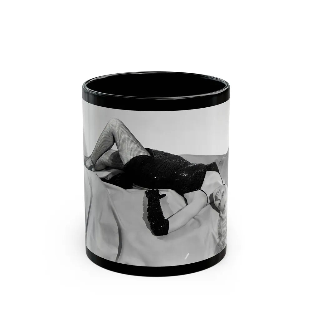 Adele Jergens #214 (Vintage Female Icon) Black Coffee Mug-11oz-Go Mug Yourself