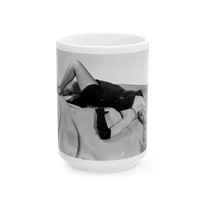 Adele Jergens #214 (Vintage Female Icon) White Coffee Mug 15oz - Go Mug Yourself