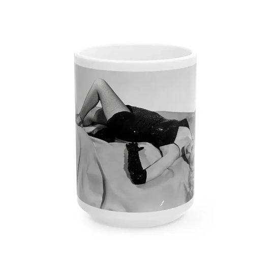Adele Jergens #214 (Vintage Female Icon) White Coffee Mug 15oz - Go Mug Yourself