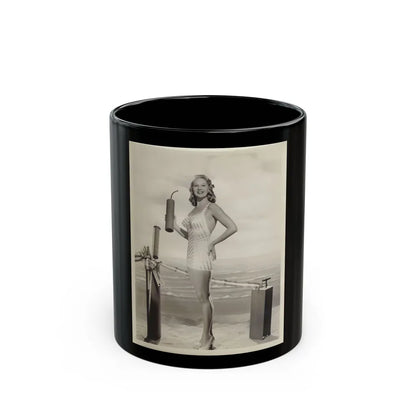 Adele Jergens #216 (Vintage Female Icon) Black Coffee Mug-11oz-Go Mug Yourself