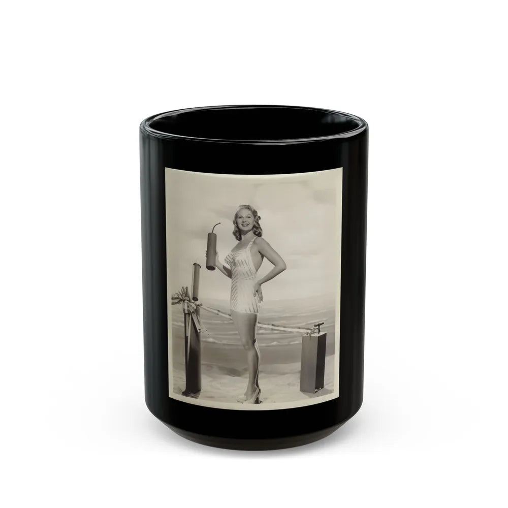 Adele Jergens #216 (Vintage Female Icon) Black Coffee Mug-15oz-Go Mug Yourself