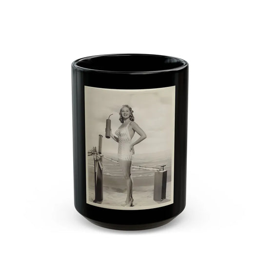 Adele Jergens #216 (Vintage Female Icon) Black Coffee Mug-15oz-Go Mug Yourself