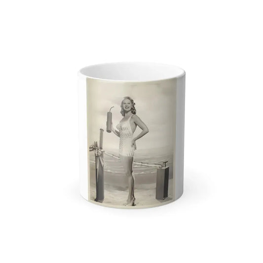 Adele Jergens #216 (Vintage Female Icon) Color Changing Coffee Mug 11oz - Go Mug Yourself