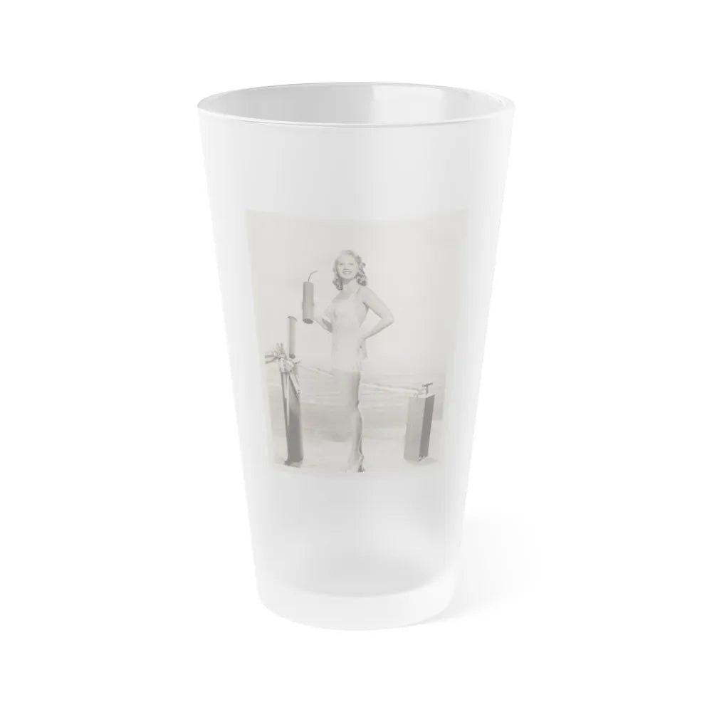 Adele Jergens #216 (Vintage Female Icon) Frosted Pint Glass 16oz-16oz-Frosted-Go Mug Yourself