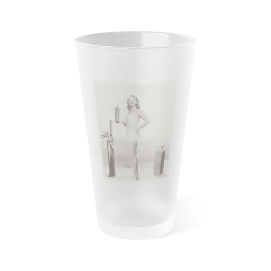 Adele Jergens #216 (Vintage Female Icon) Frosted Pint Glass 16oz-16oz-Frosted-Go Mug Yourself