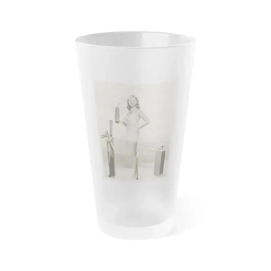 Adele Jergens #216 (Vintage Female Icon) Frosted Pint Glass 16oz 16oz Frosted - Go Mug Yourself
