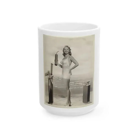 Adele Jergens #216 (Vintage Female Icon) White Coffee Mug 15oz - Go Mug Yourself