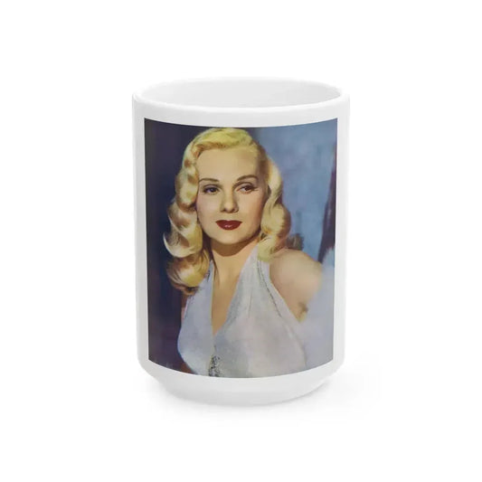 Adele Jergens #218 (Vintage Female Icon) White Coffee Mug 15oz - Go Mug Yourself