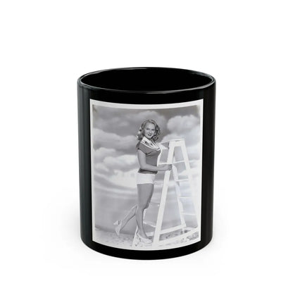 Adele Jergens #221 (Vintage Female Icon) Black Coffee Mug-11oz-Go Mug Yourself