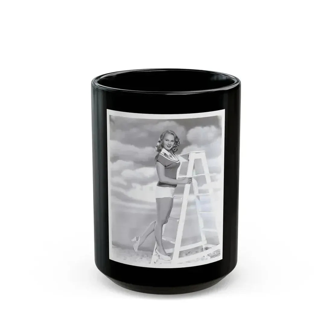 Adele Jergens #221 (Vintage Female Icon) Black Coffee Mug 15oz - Go Mug Yourself