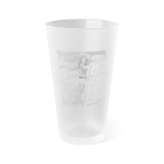 Adele Jergens #221 (Vintage Female Icon) Frosted Pint Glass 16oz-16oz-Frosted-Go Mug Yourself