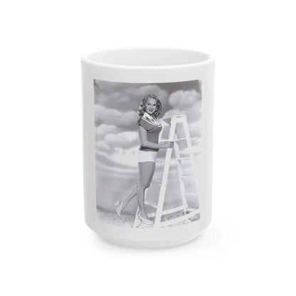 Adele Jergens #221 (Vintage Female Icon) White Coffee Mug-15oz-Go Mug Yourself