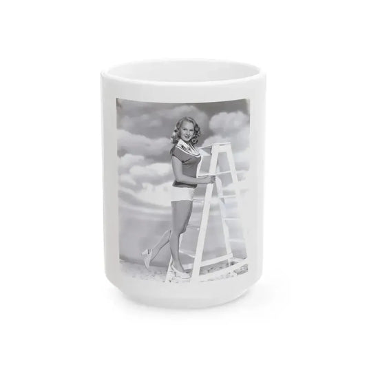 Adele Jergens #221 (Vintage Female Icon) White Coffee Mug 15oz - Go Mug Yourself