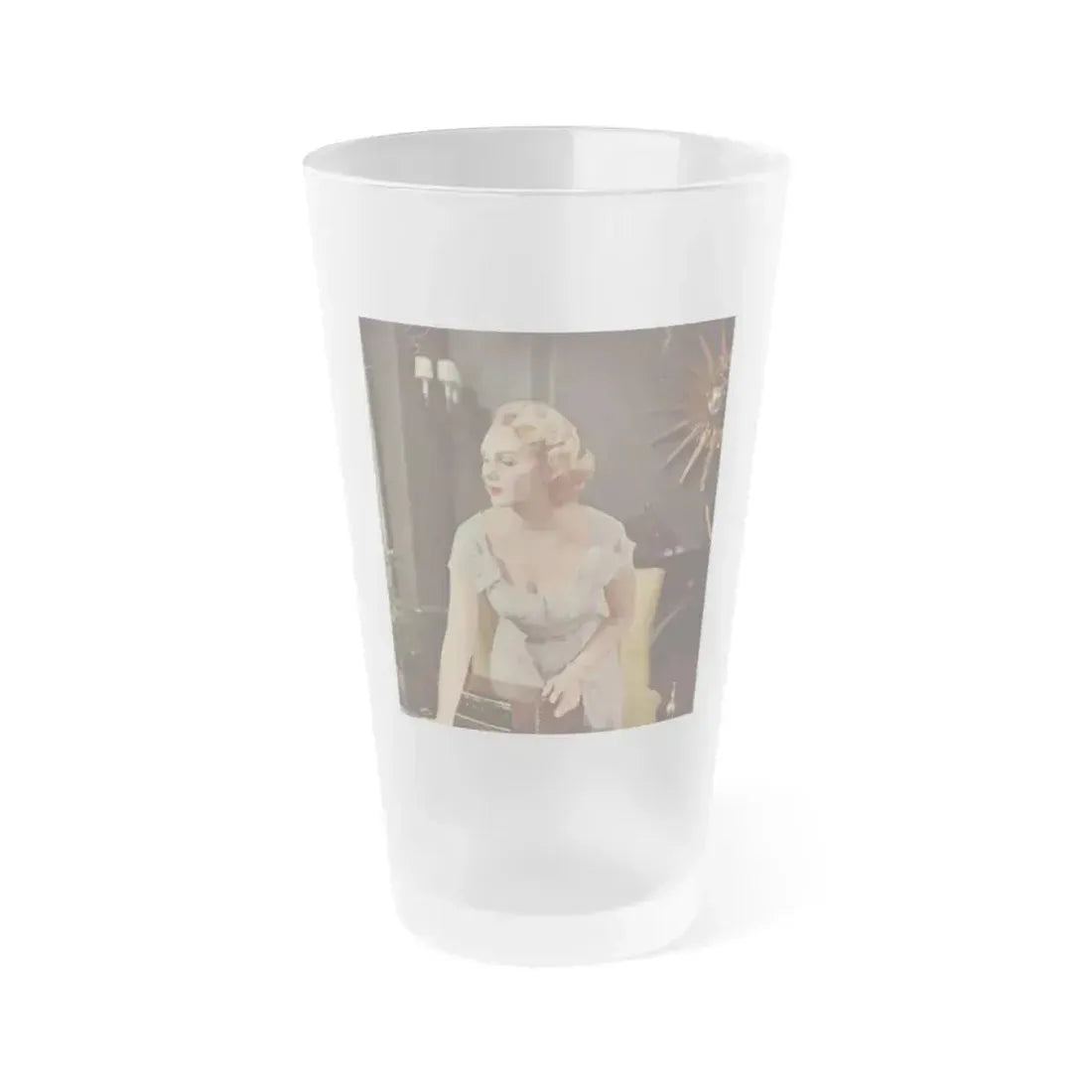 Adele Jergens #224 - Promo Photo Lobby Card from ''The Cobweb'' '55 Film (Vintage Female Icon) Frosted Pint Glass 16oz 16oz Frosted - Go Mug Yourself