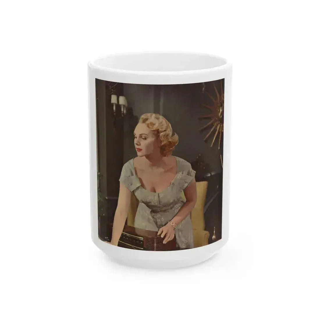 Adele Jergens #224 - Promo Photo Lobby Card from ''The Cobweb'' '55 Film (Vintage Female Icon) White Coffee Mug 15oz - Go Mug Yourself