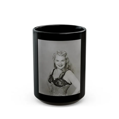 Adele Jergens #225 (Vintage Female Icon) Black Coffee Mug-15oz-Go Mug Yourself