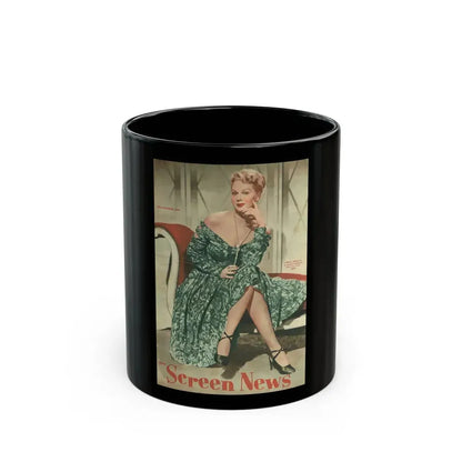 Adele Jergens #228 - Screen News Mag. Cover 10-20-50 (Vintage Female Icon) Black Coffee Mug 11oz - Go Mug Yourself