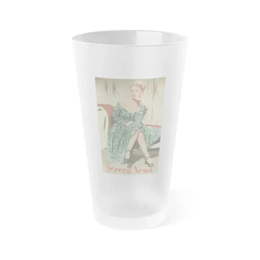 Adele Jergens #228 - Screen News Mag. Cover 10-20-50 (Vintage Female Icon) Frosted Pint Glass 16oz 16oz Frosted - Go Mug Yourself