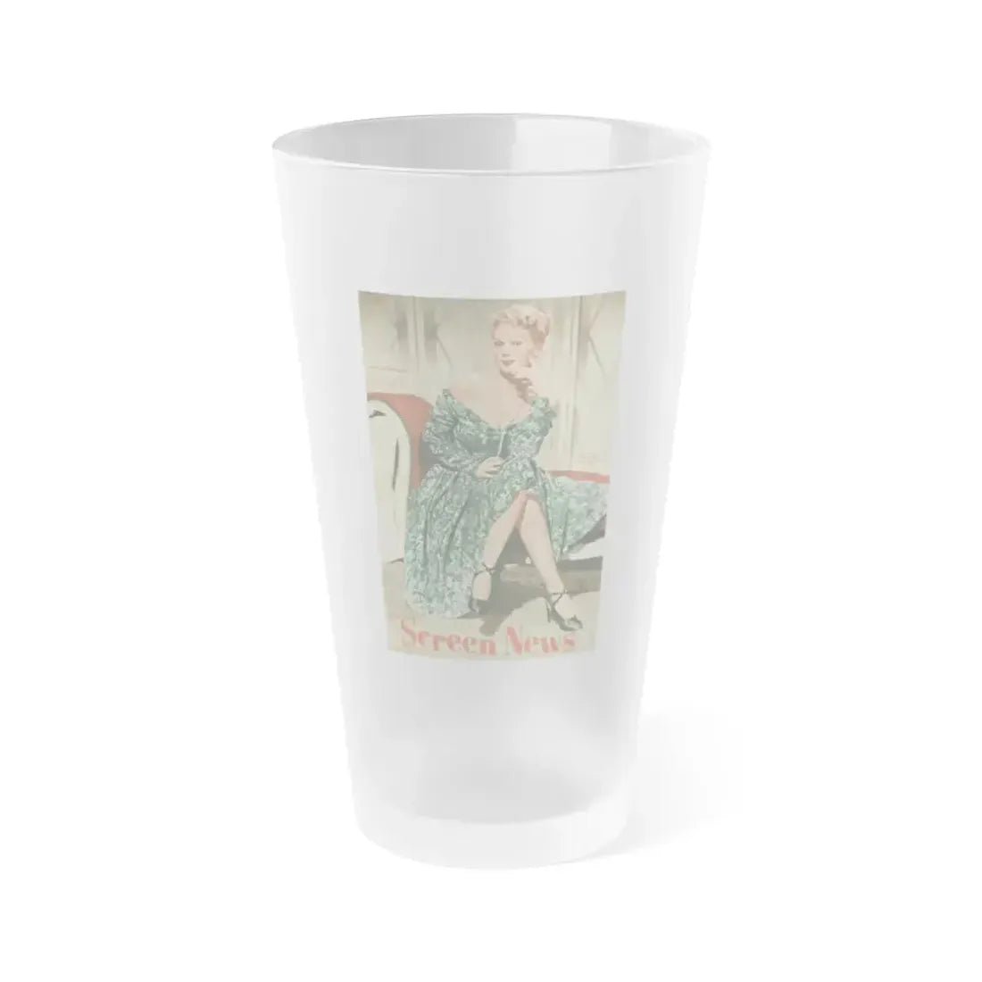 Adele Jergens #228 - Screen News Mag. Cover 10-20-50 (Vintage Female Icon) Frosted Pint Glass 16oz 16oz Frosted - Go Mug Yourself