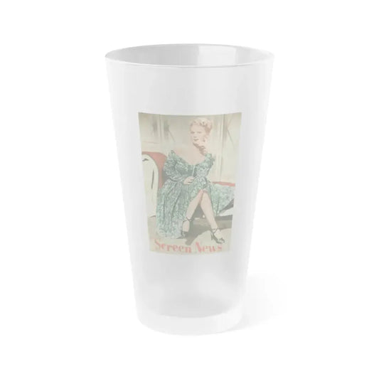 Adele Jergens #228 - Screen News Mag. Cover 10-20-50 (Vintage Female Icon) Frosted Pint Glass 16oz 16oz Frosted - Go Mug Yourself
