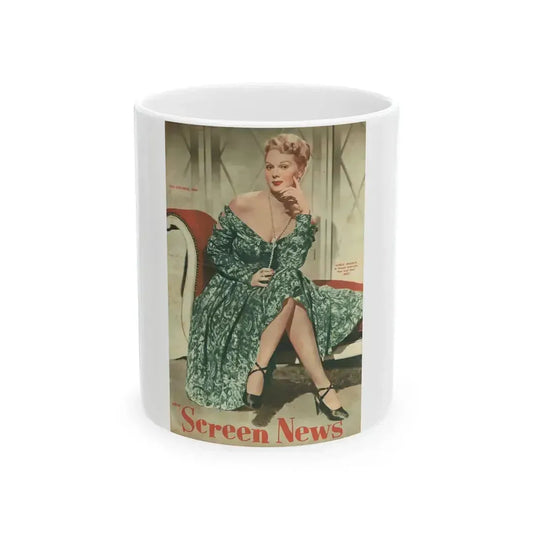 Adele Jergens #228 - Screen News Mag. Cover 10-20-50 (Vintage Female Icon) White Coffee Mug 11oz - Go Mug Yourself