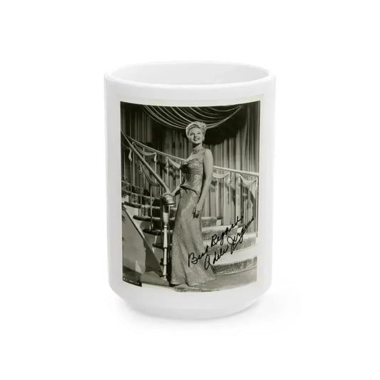 Adele Jergens #229 (Vintage Female Icon) White Coffee Mug 15oz - Go Mug Yourself