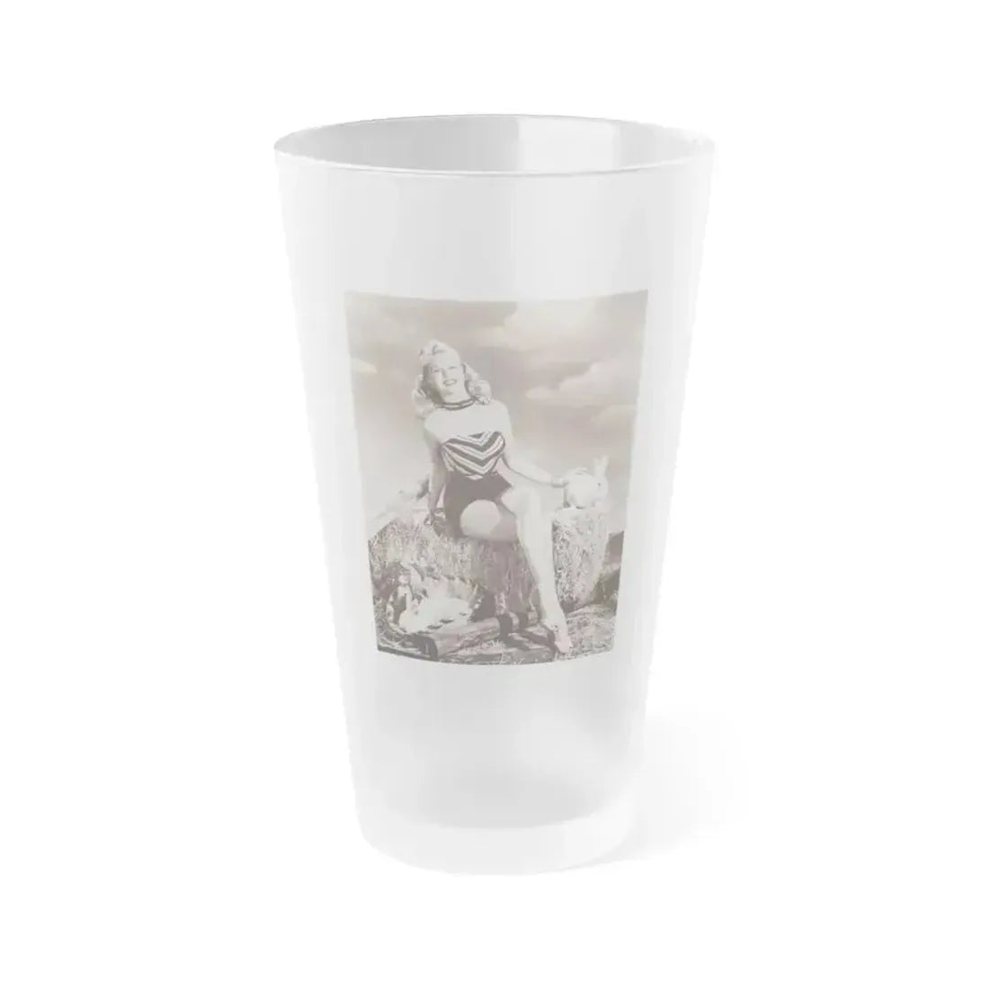 Adele Jergens #23 (Vintage Female Icon) Frosted Pint Glass 16oz 16oz Frosted - Go Mug Yourself