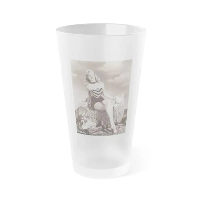 Adele Jergens #23 (Vintage Female Icon) Frosted Pint Glass 16oz 16oz Frosted - Go Mug Yourself
