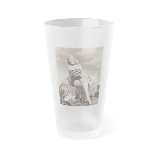 Adele Jergens #23 (Vintage Female Icon) Frosted Pint Glass 16oz 16oz Frosted - Go Mug Yourself