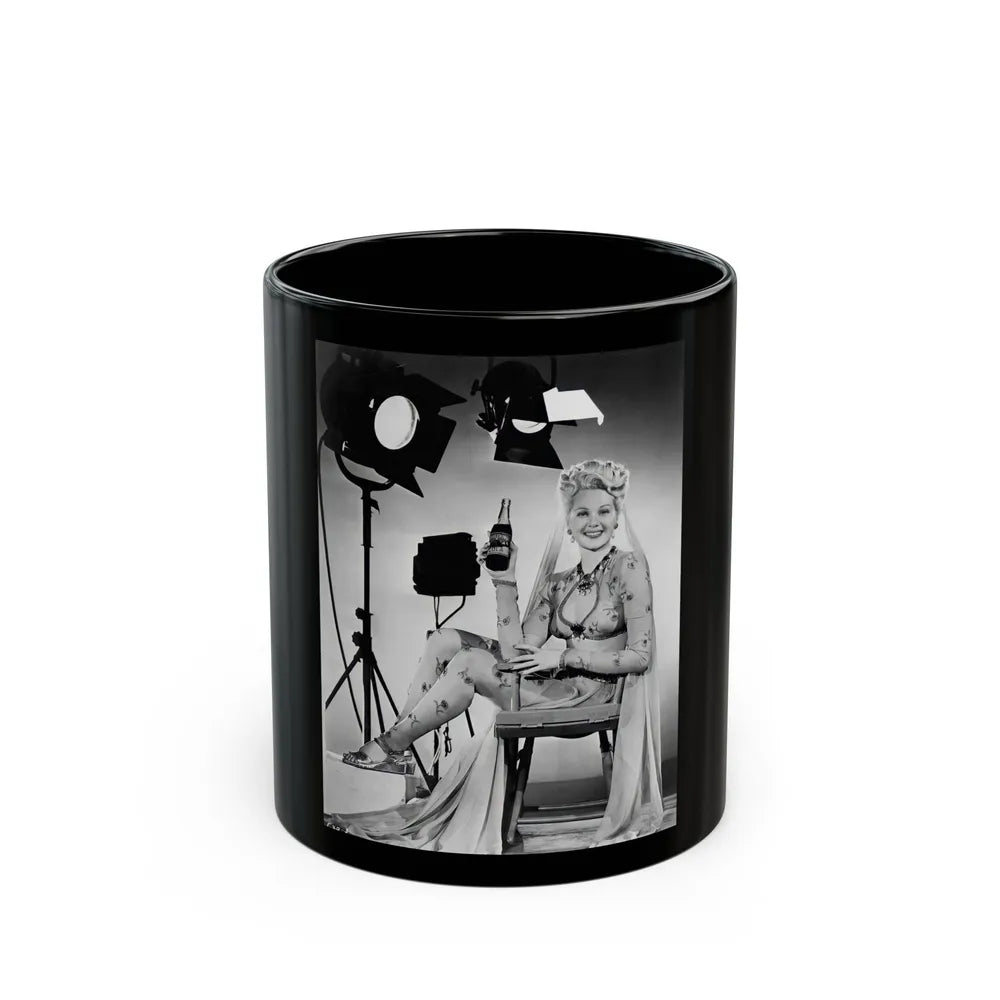 Adele Jergens #230 (Vintage Female Icon) Black Coffee Mug-11oz-Go Mug Yourself