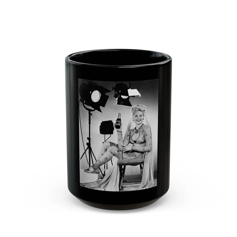 Adele Jergens #230 (Vintage Female Icon) Black Coffee Mug-15oz-Go Mug Yourself