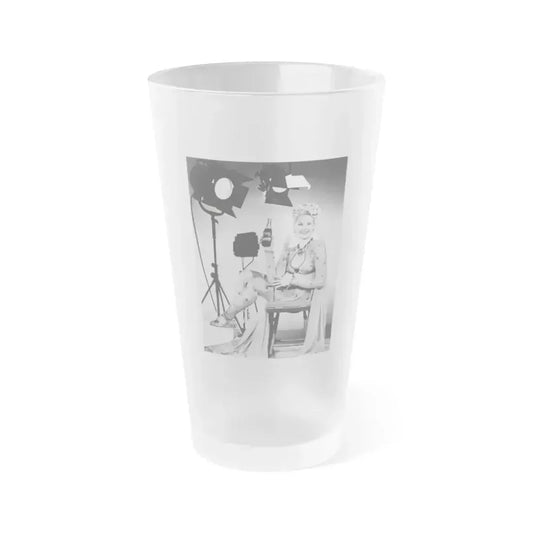 Adele Jergens #230 (Vintage Female Icon) Frosted Pint Glass 16oz 16oz Frosted - Go Mug Yourself