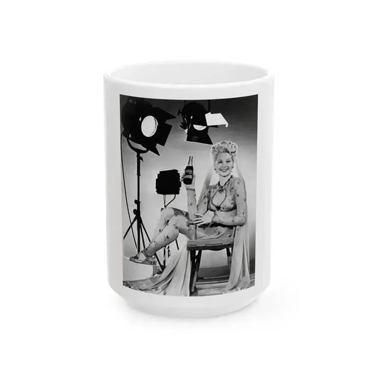 Adele Jergens #230 (Vintage Female Icon) White Coffee Mug 15oz - Go Mug Yourself