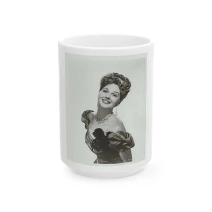Adele Jergens #235 (Vintage Female Icon) White Coffee Mug 15oz - Go Mug Yourself