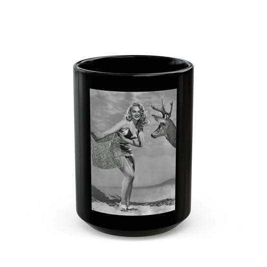 Adele Jergens #241 (Vintage Female Icon) Black Coffee Mug-15oz-Go Mug Yourself