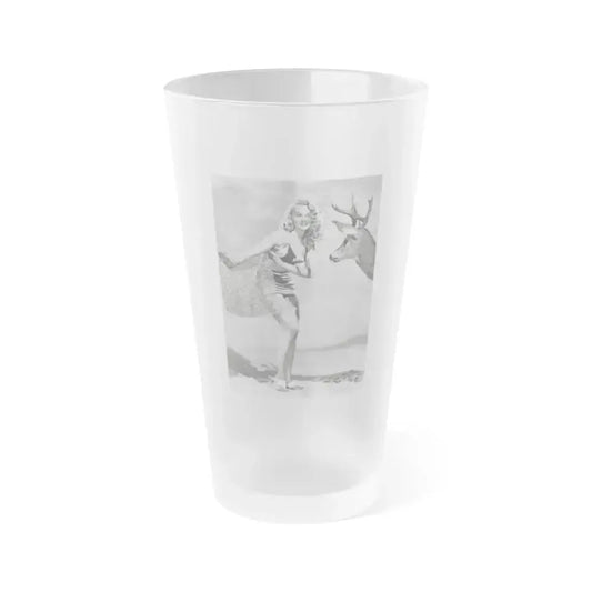 Adele Jergens #241 (Vintage Female Icon) Frosted Pint Glass 16oz 16oz Frosted - Go Mug Yourself