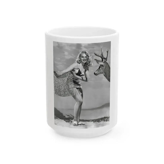Adele Jergens #241 (Vintage Female Icon) White Coffee Mug 15oz - Go Mug Yourself