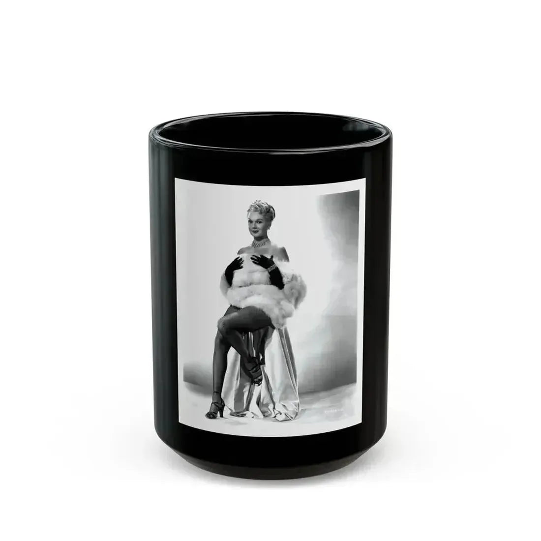 Adele Jergens #243 - 8x10 B&W Glamour Promo Photo for ''Armored Car Robbery'' '50 Film (Vintage Female Icon) Black Coffee Mug 15oz - Go Mug Yourself