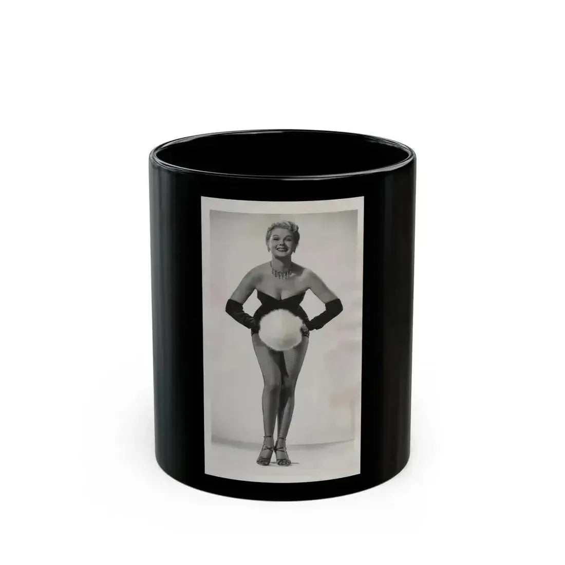 Adele Jergens #244 - 5x9 Vintage B&W Full Body Glamour Promo Photo for ''Armored Car Robbery'' 10-15-50 (Vintage Female Icon) Black Coffee Mug 11oz - Go Mug Yourself