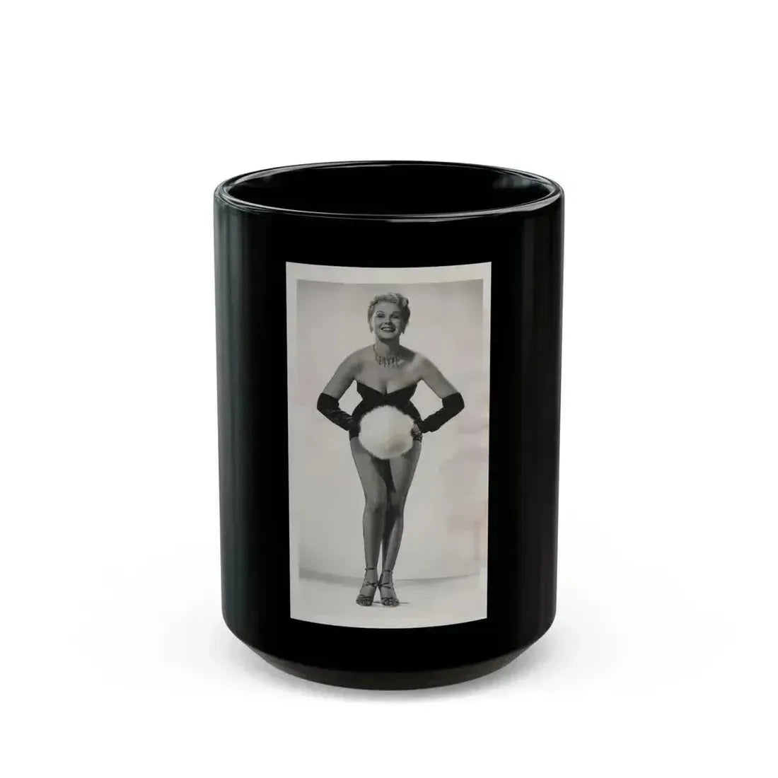 Adele Jergens #244 - 5x9 Vintage B&W Full Body Glamour Promo Photo for ''Armored Car Robbery'' 10-15-50 (Vintage Female Icon) Black Coffee Mug 15oz - Go Mug Yourself