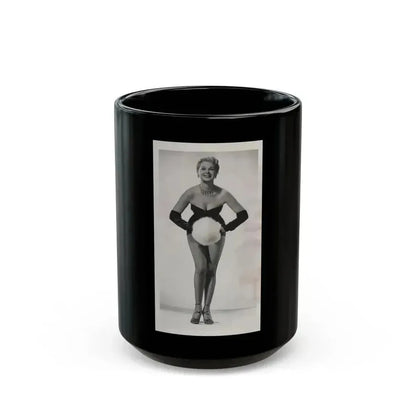 Adele Jergens #244 - 5x9 Vintage B&W Full Body Glamour Promo Photo for ''Armored Car Robbery'' 10-15-50 (Vintage Female Icon) Black Coffee Mug 15oz - Go Mug Yourself