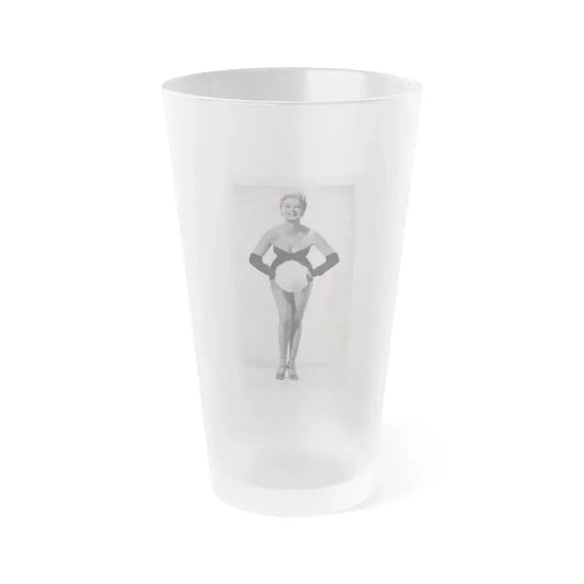 Adele Jergens #244 - 5x9 Vintage B&W Full Body Glamour Promo Photo for ''Armored Car Robbery'' 10-15-50 (Vintage Female Icon) Frosted Pint Glass 16oz 16oz Frosted - Go Mug Yourself