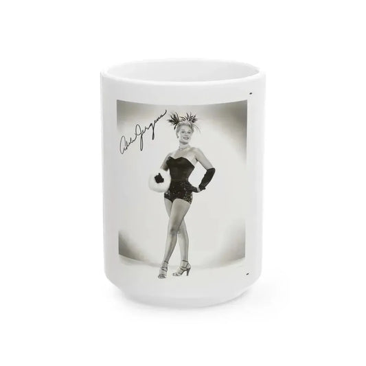 Adele Jergens #245 - 8x10 Vintage B&W Glamour Promo Photo for ''Armored Car Robbery'' '50 Film (Vintage Female Icon) White Coffee Mug 15oz - Go Mug Yourself