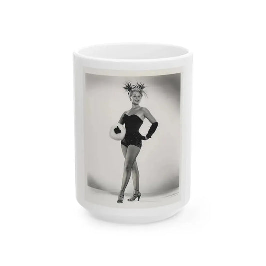 Adele Jergens #245 - 8x10 Vintage B&W Glamour Promo Photo for ''Armored Car Robbery'' '50 Film_1 (Vintage Female Icon) White Coffee Mug 15oz - Go Mug Yourself