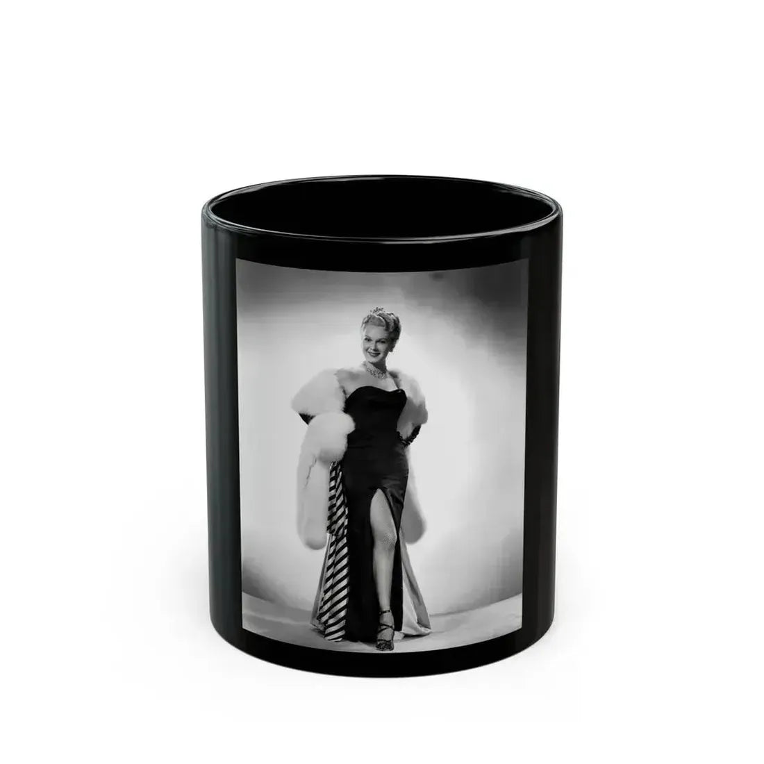 Adele Jergens #246 - Vintage B&W Glamour Promo Photo for ''Armored Car Robbery'' '50 (Vintage Female Icon) Black Coffee Mug 11oz - Go Mug Yourself