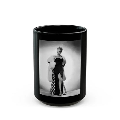 Adele Jergens #246 - Vintage B&W Glamour Promo Photo for ''Armored Car Robbery'' '50 (Vintage Female Icon) Black Coffee Mug 15oz - Go Mug Yourself