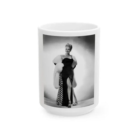Adele Jergens #246 - Vintage B&W Glamour Promo Photo for ''Armored Car Robbery'' '50 (Vintage Female Icon) White Coffee Mug 15oz - Go Mug Yourself