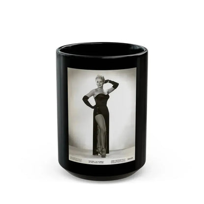 Adele Jergens #247 - Vintage B&W Glamour Promo Photo for ''Armored Car Robbery'' Film 6-22-50 (Vintage Female Icon) Black Coffee Mug 15oz - Go Mug Yourself