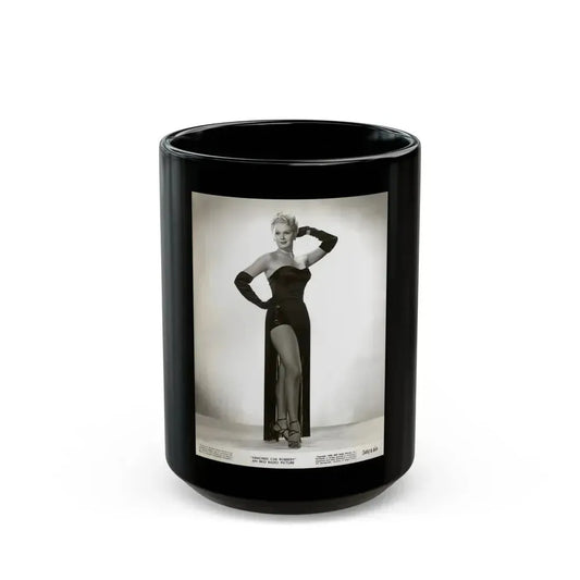 Adele Jergens #247 - Vintage B&W Glamour Promo Photo for ''Armored Car Robbery'' Film 6-22-50 (Vintage Female Icon) Black Coffee Mug 15oz - Go Mug Yourself